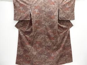 花更紗模様手織り紬着物